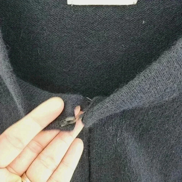 Anthro Sleeping on snow wool angora bell‎ sleeve  black sweater cardigan women's - Picture 4 of 7